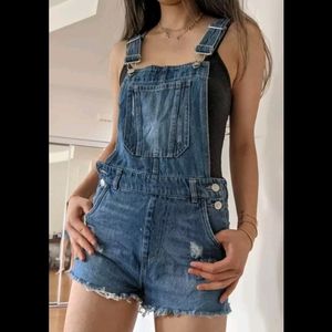 Denim Overall Shorts